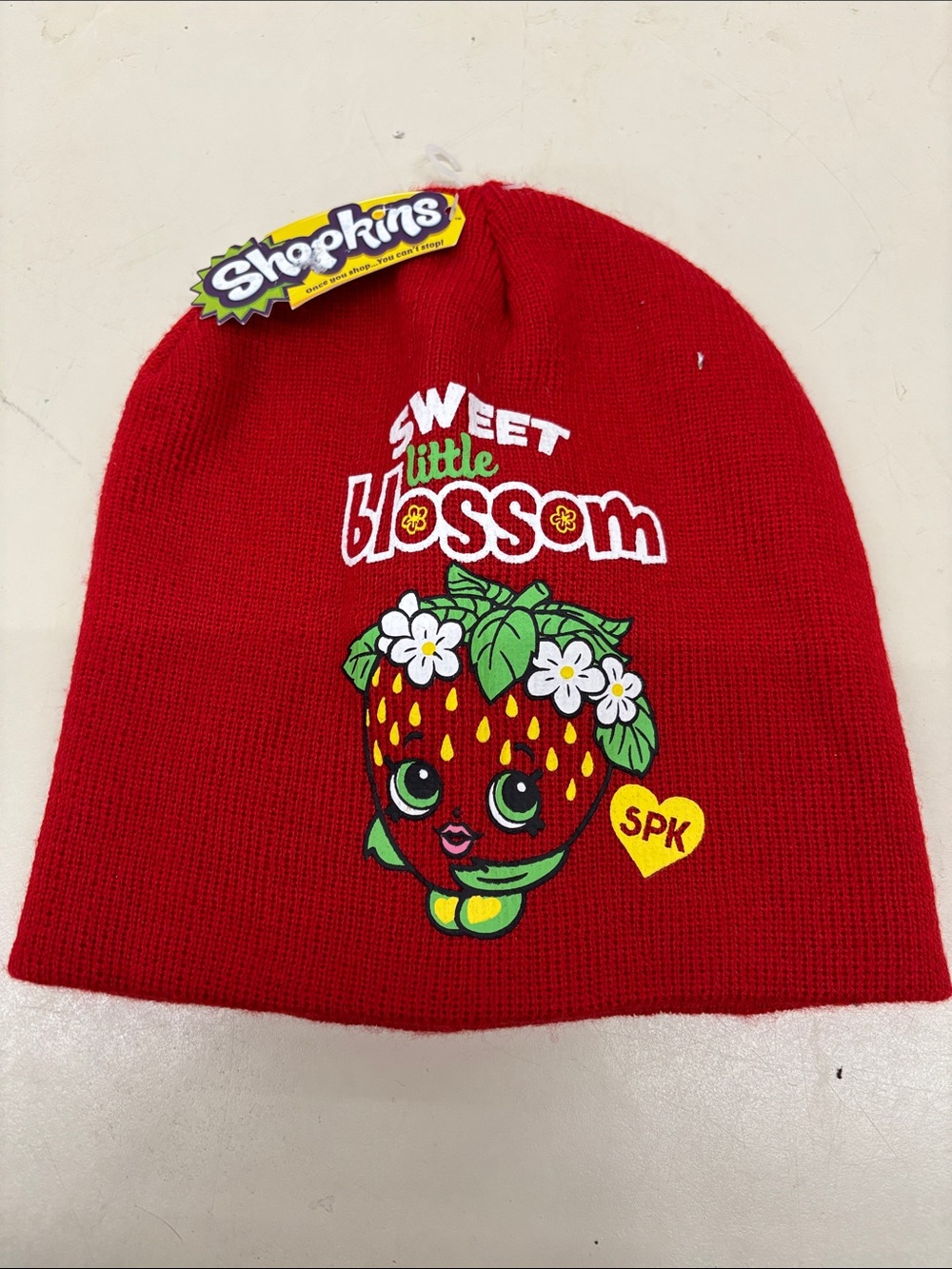 NWT Shopkins Red Sweet Little Blossom Knit Beanie